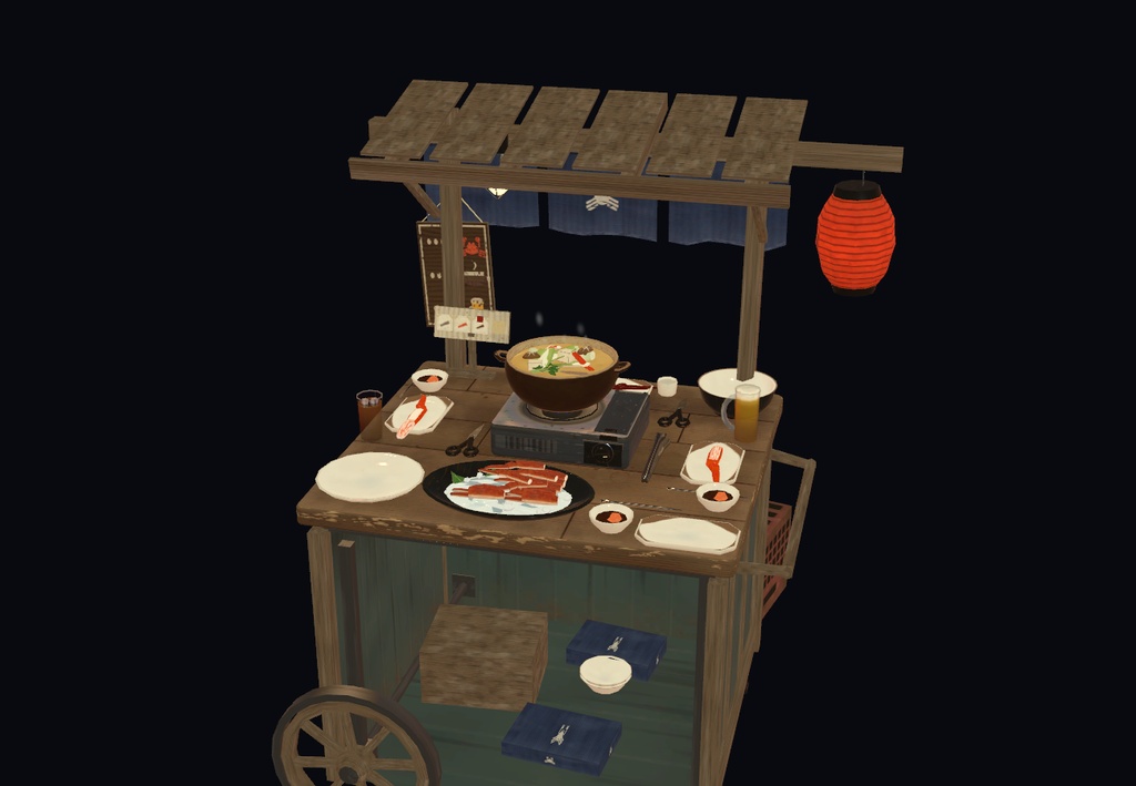 かにパ!【VRChat・アバター/ワールド】夜の屋台でみんなでつつくかに鍋 / Kani Party