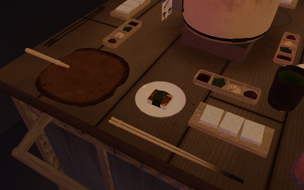 餅焼きパ!【VRChat・アバター/ワールド】夜の屋台で七輪でぷくっと焼くお餅 / Mochiyaki Party