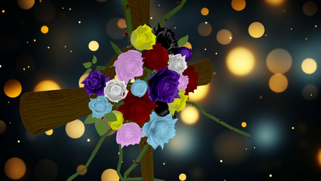 【オリジナル3Dモデル】【MA対応】救済者の薔薇 VRChat想定 パーティクルやギミック付き