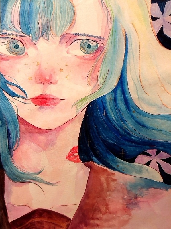 水彩画 「君がこんなものつけなければなぁ」