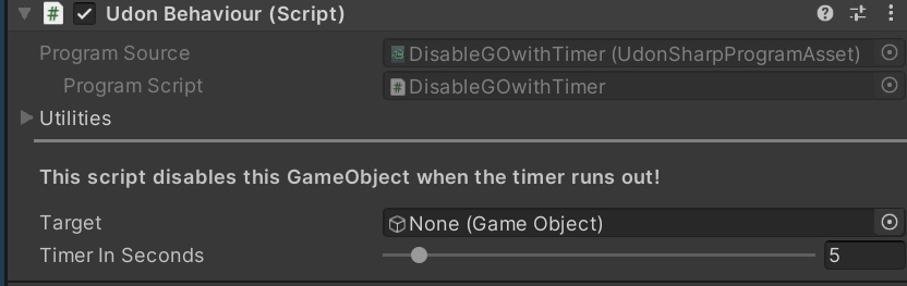 Disable Game Object with timer