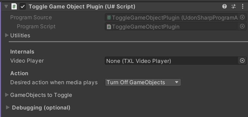 [VideoTXL] Toggle GameObject Plugin