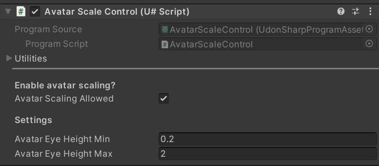 Avatar Scale Control