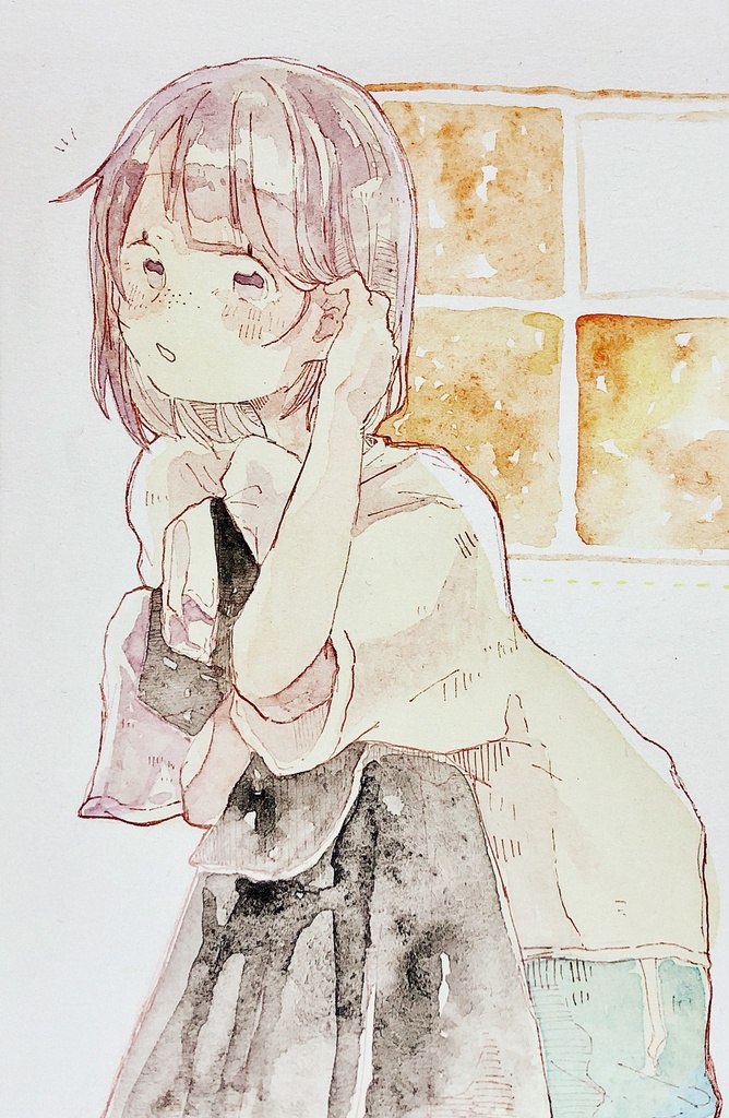 水彩リクエストドローイング(はがきサイズ)