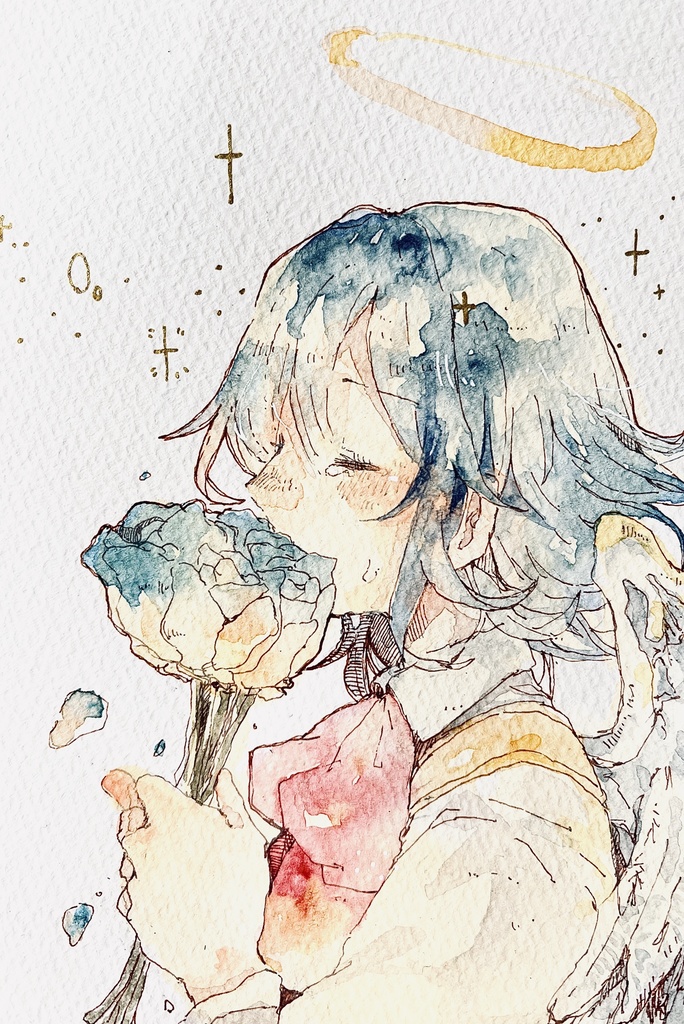 水彩リクエストドローイング(はがきサイズ)