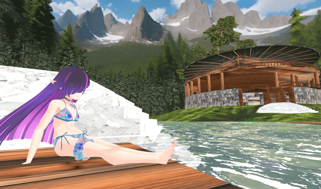 【Blender製】オリジナル3Dモデル「ヨルダ」_Rev.1.2(衣装2種:通常・ビキニ)