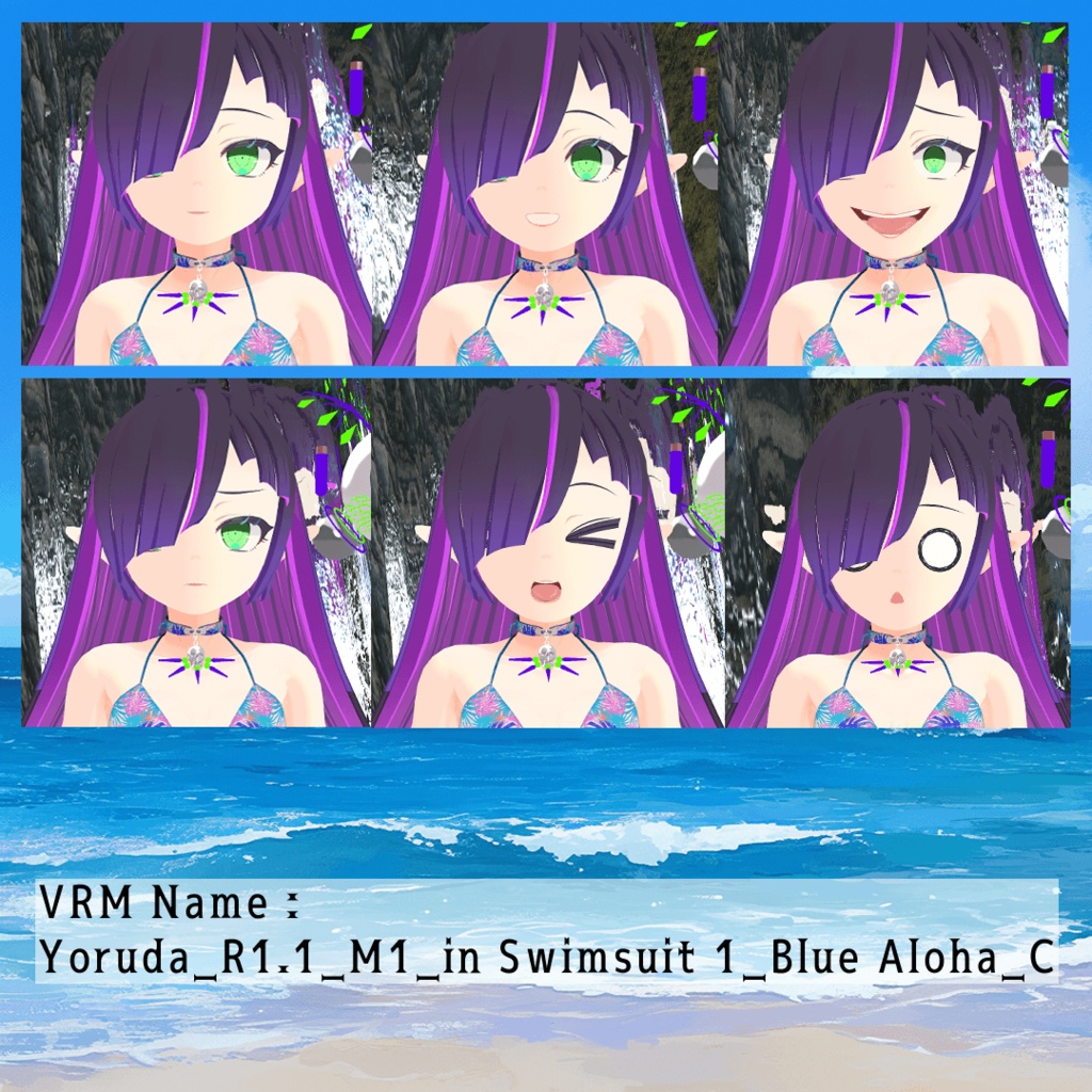 【Blender製】オリジナル3Dモデル「ヨルダ」_Rev.1.2(衣装2種:通常・ビキニ)