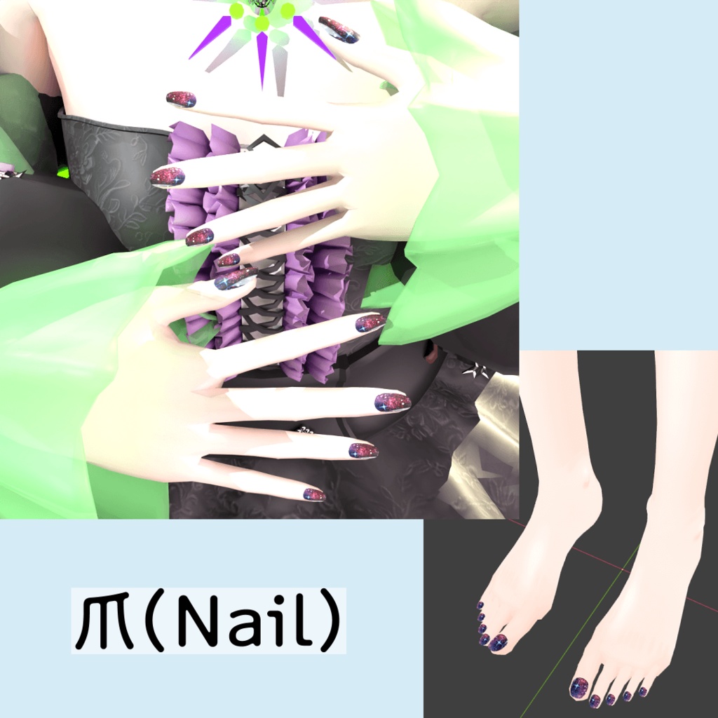 【Blender製】オリジナル3Dモデル「ヨルダ」_Rev.1.2(衣装2種:通常・ビキニ)