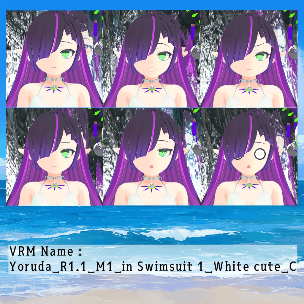 【Blender製】オリジナル3Dモデル「ヨルダ」_Rev.1.2(衣装2種:通常・ビキニ)