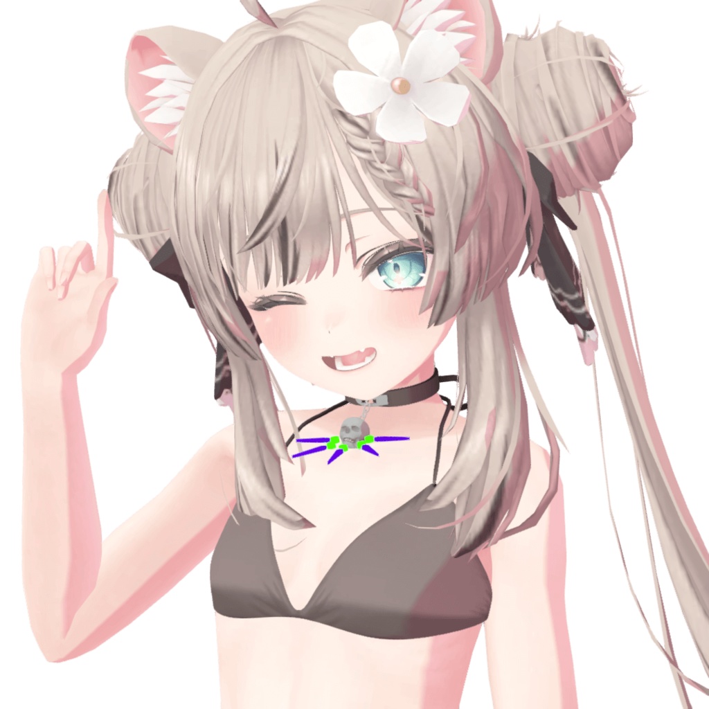 【Blender製】リボン&首輪ネックレス付ビキニ25色(6アバター対応)_Rev.1.0