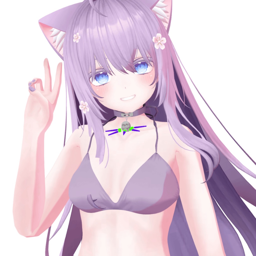 【Blender製】リボン&首輪ネックレス付ビキニ25色(6アバター対応)_Rev.1.0