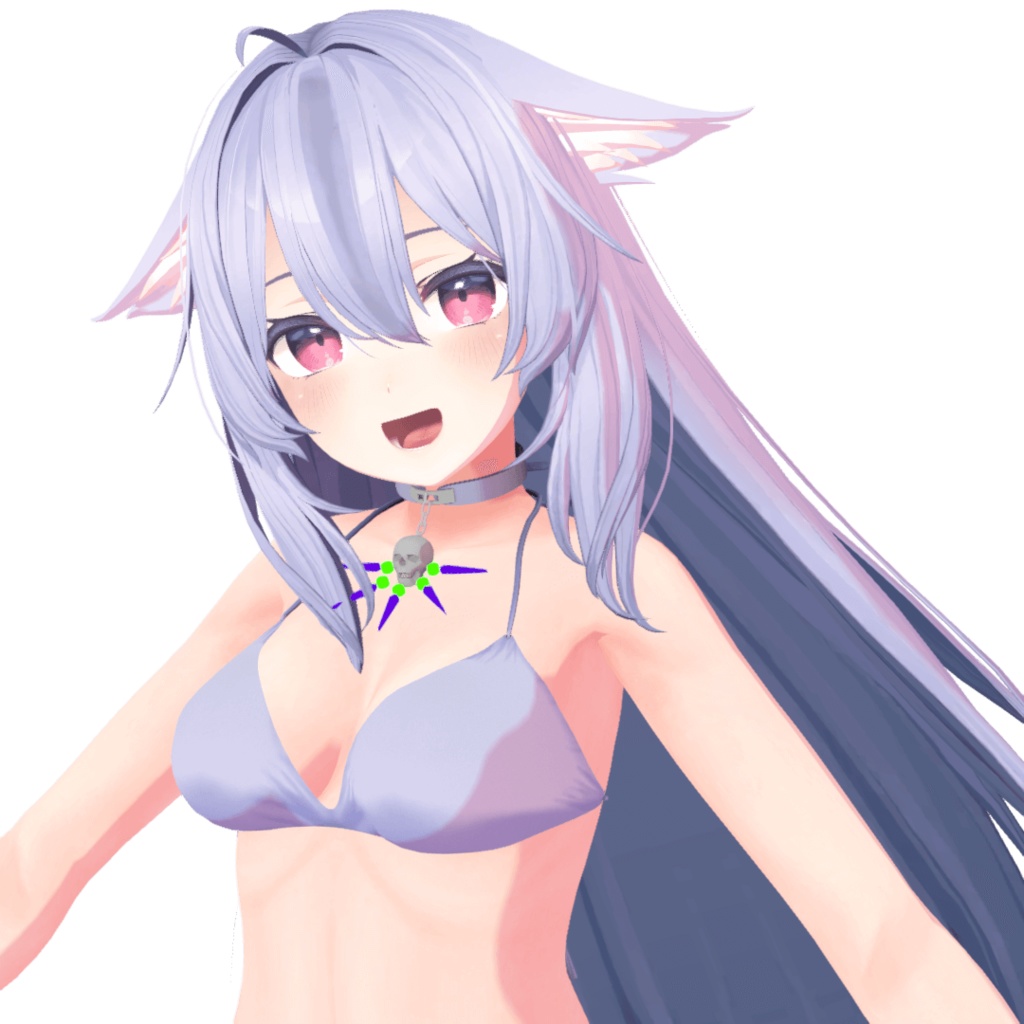 【Blender製】リボン&首輪ネックレス付ビキニ25色(6アバター対応)_Rev.1.0