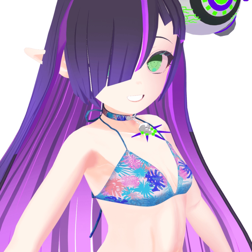 【Blender製】リボン&首輪ネックレス付ビキニ25色(6アバター対応)_Rev.1.0