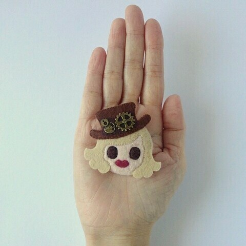 スチームパンク・ガール ブローチ