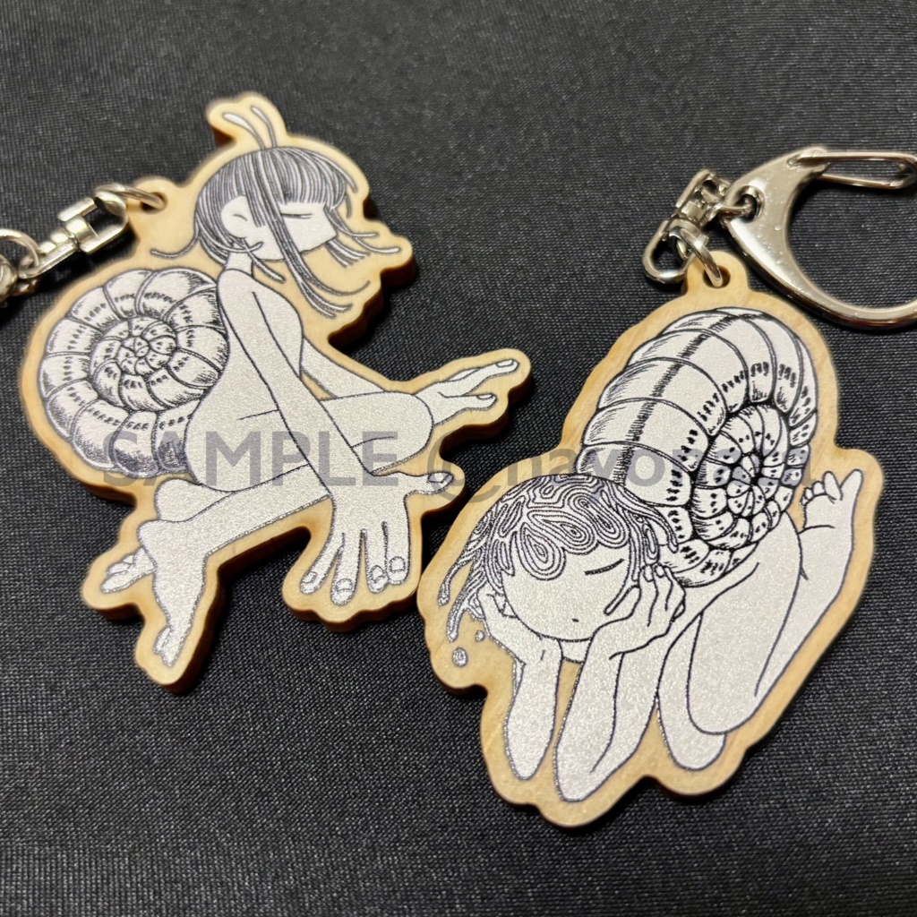 snail girl ウッドキーホルダー