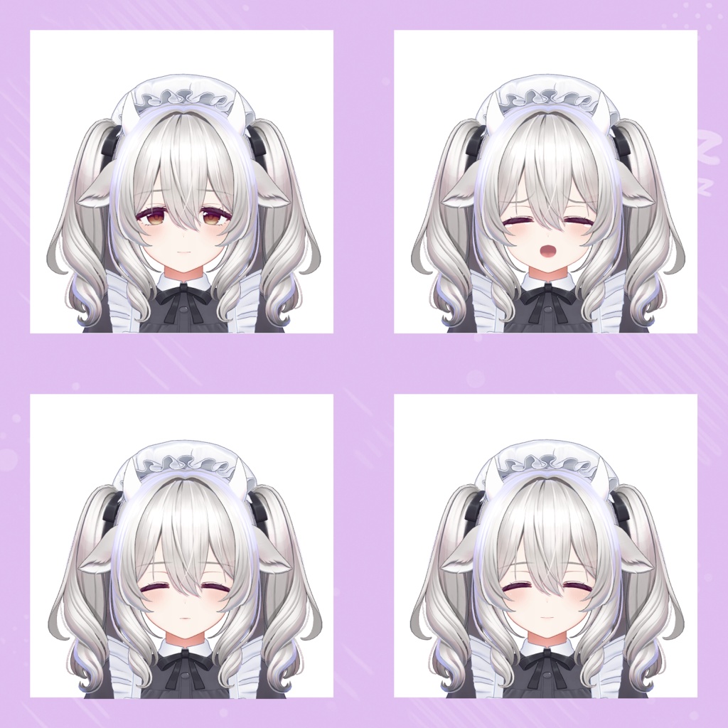 【VRCchat想定】Milltinaちゃん専用 動く眠る表情【V睡眠・なでなで・他】