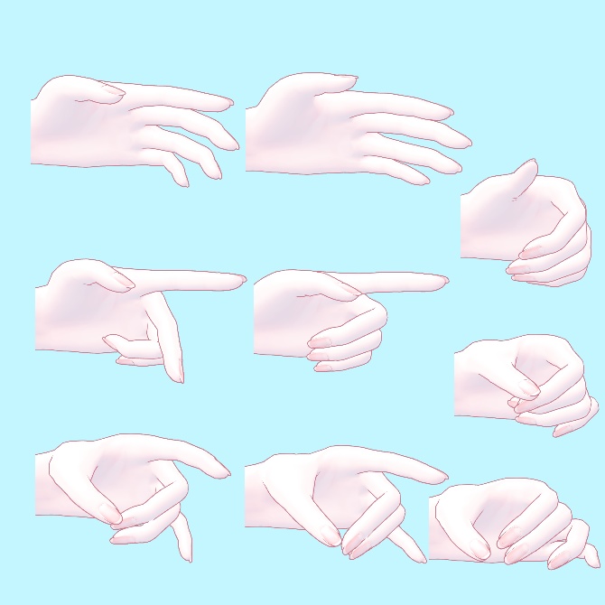 【ルルネ専用】ハンドポーズ(差分含む21種)【VRChat/写真撮影想定】