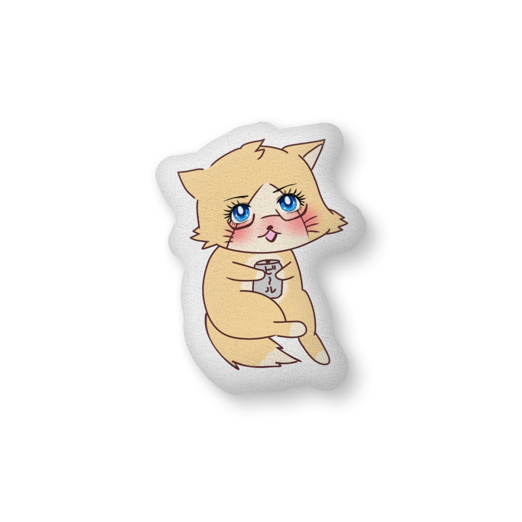 毛玉猫クッション(両面)