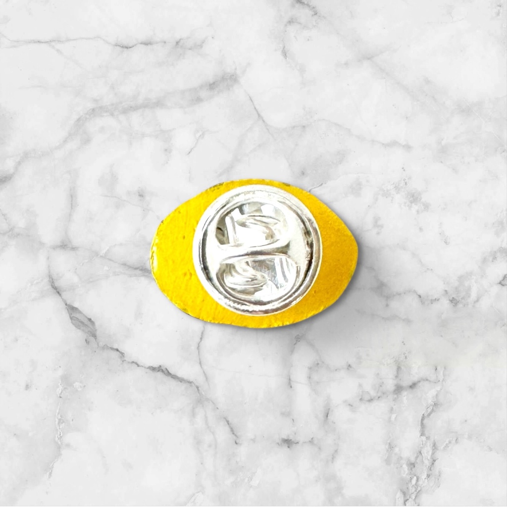 手描きボールパイソンイヤーアクセ/ピンバッジ(バナナスパイダー)