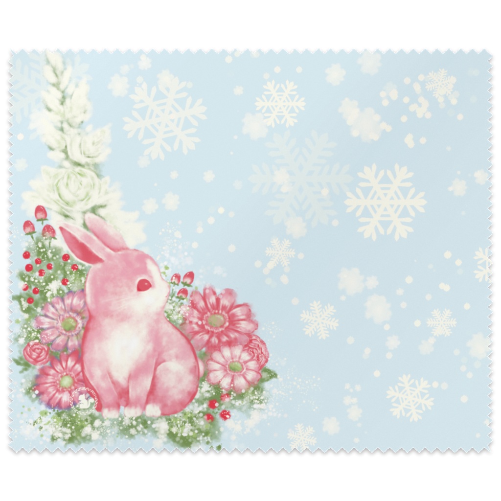 雪花うさぎのメガネ拭き