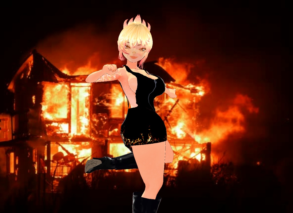 [.VRM PREMADE] 🔥 Demon Queen VROID Model | VTuber Ready |  Sassy Fire-Themed Anime Avatar