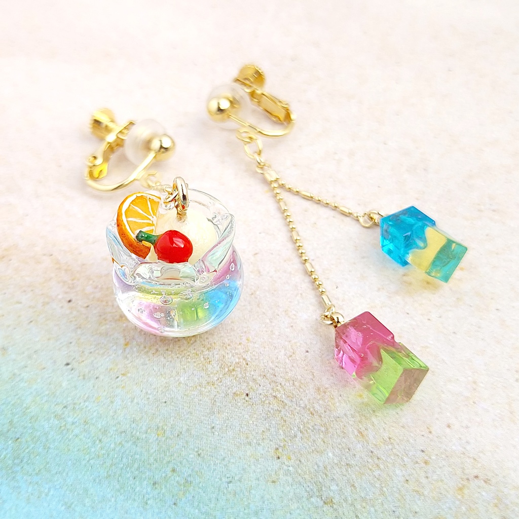 ゼリーポンチフロート金魚鉢Ver ピアス/イヤリング