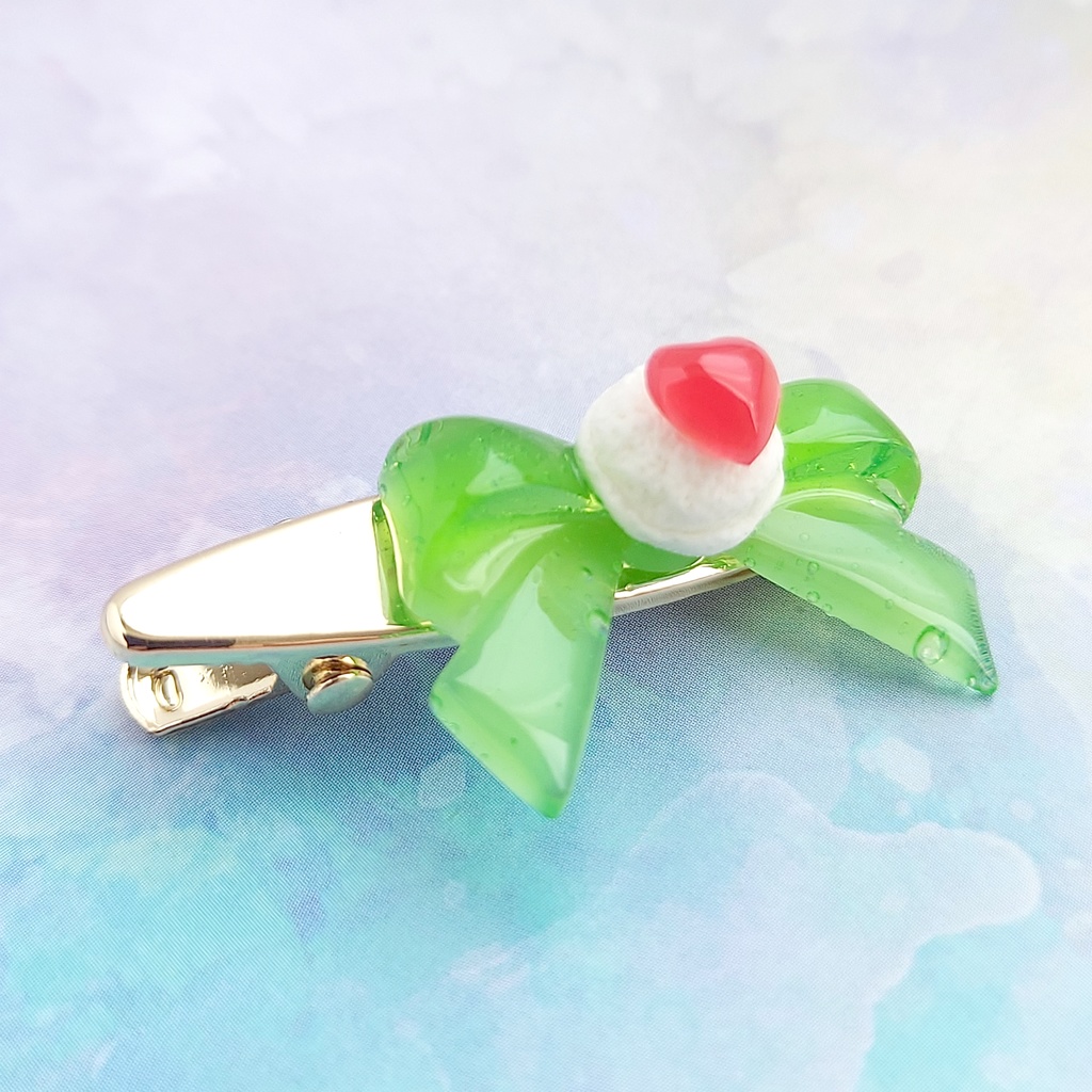 クリームソーダなリボン ヘアクリップ