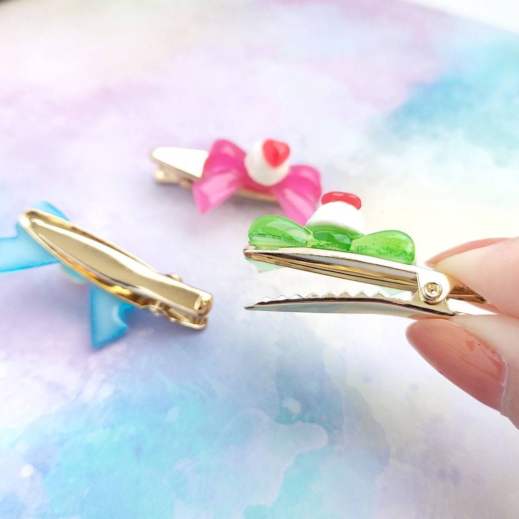 クリームソーダなリボン ヘアクリップ
