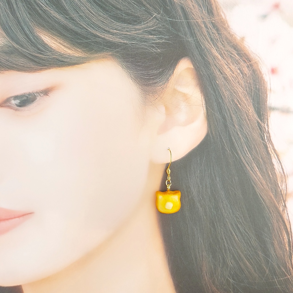 ねこトースト ピアス/イヤリング