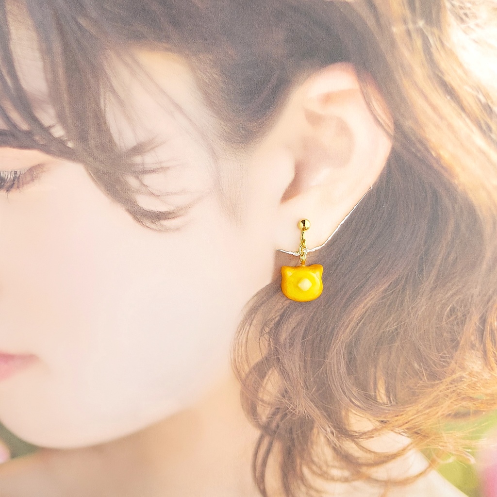 ねこトースト ピアス/イヤリング