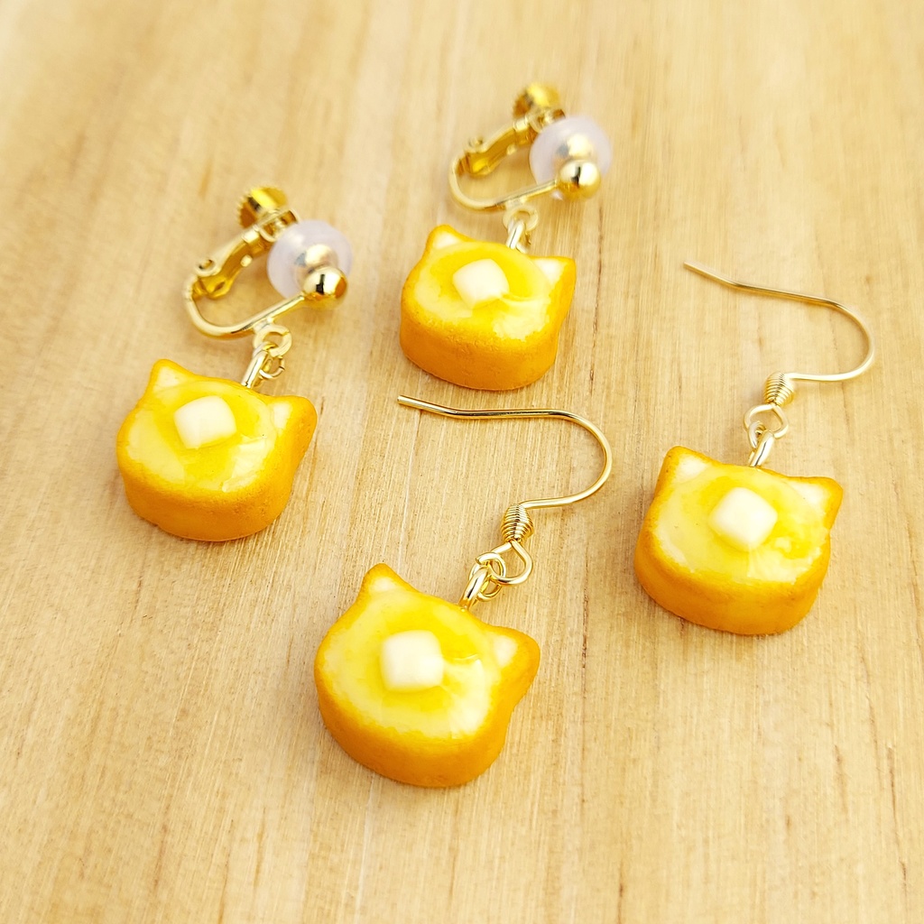 ねこトースト　ピアス/イヤリング