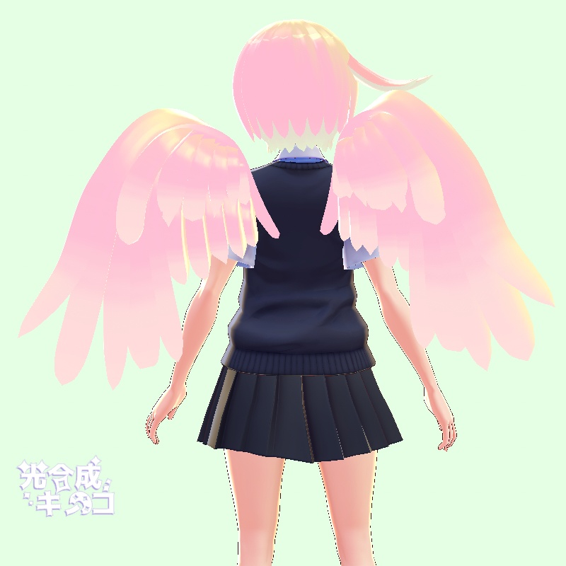 【VRoid正式版用】大型翼2【カスタムアイテム】