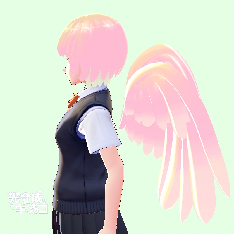 【VRoid正式版用】大型翼2【カスタムアイテム】