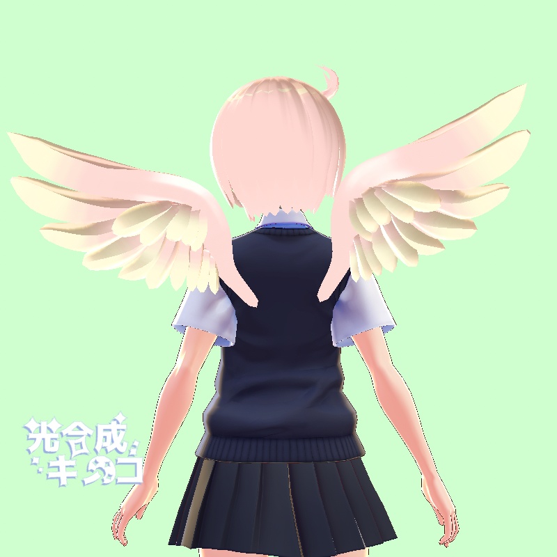 【VRoid正式版用】小型翼【カスタムアイテム】
