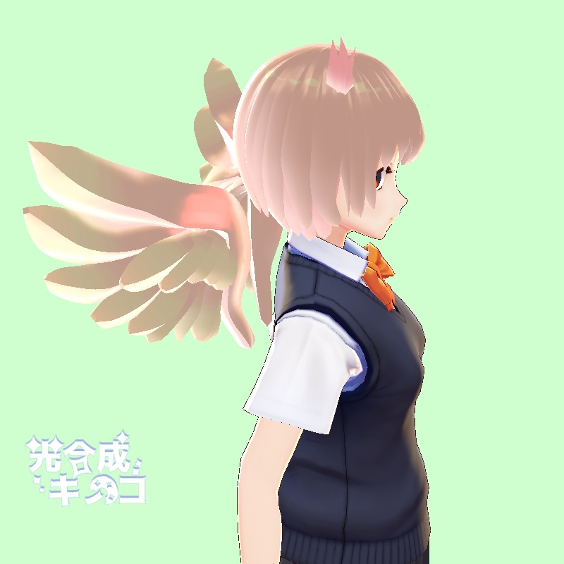 【VRoid正式版用】小型翼【カスタムアイテム】