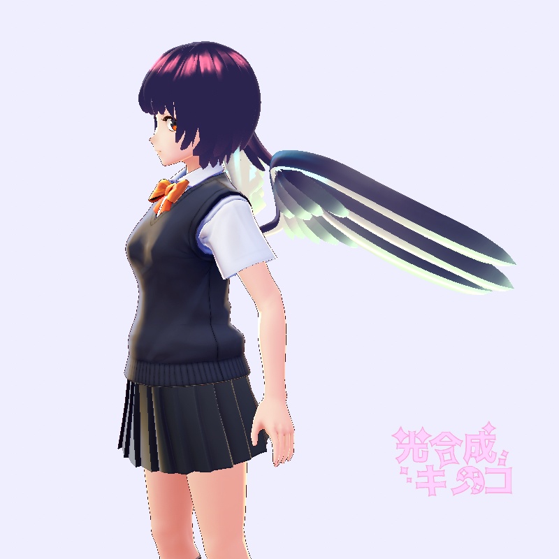 【VRoid正式版用】細長型翼【カスタムアイテム】