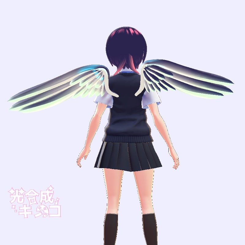 【VRoid正式版用】細長型翼【カスタムアイテム】
