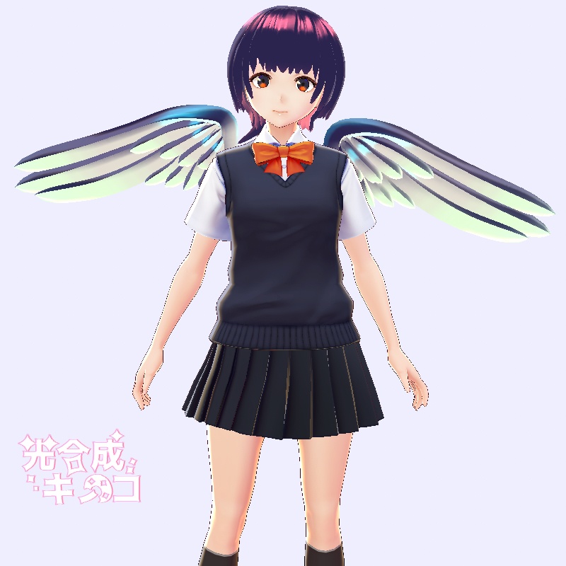 【VRoid正式版用】細長型翼【カスタムアイテム】