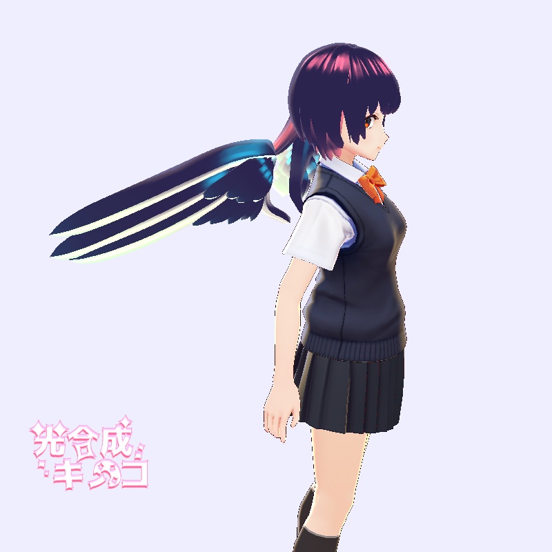 【VRoid正式版用】細長型翼【カスタムアイテム】