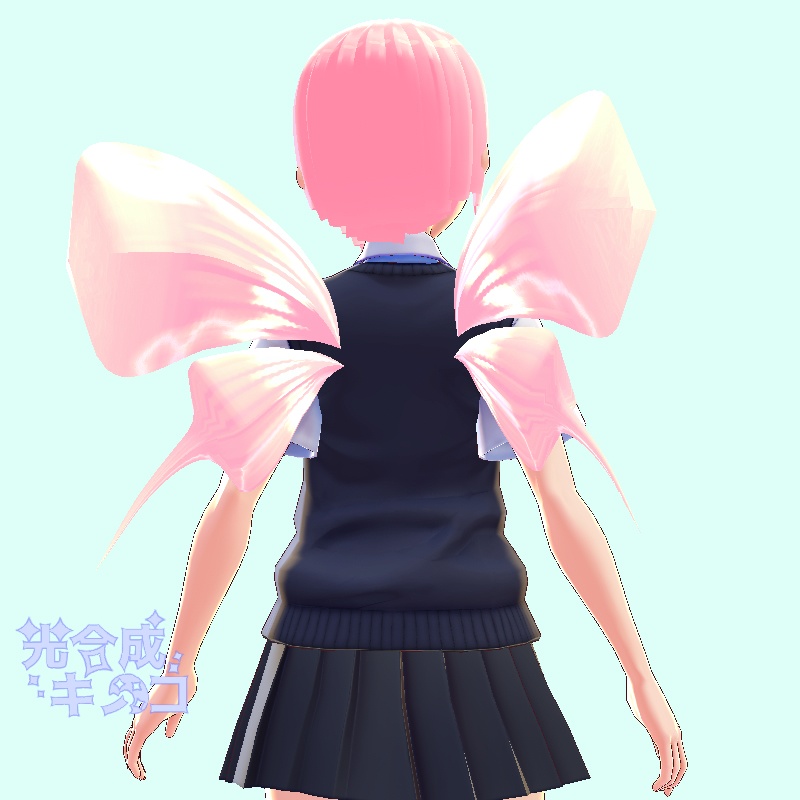 VRoidStudioヘアプリ用モデル 蝶羽