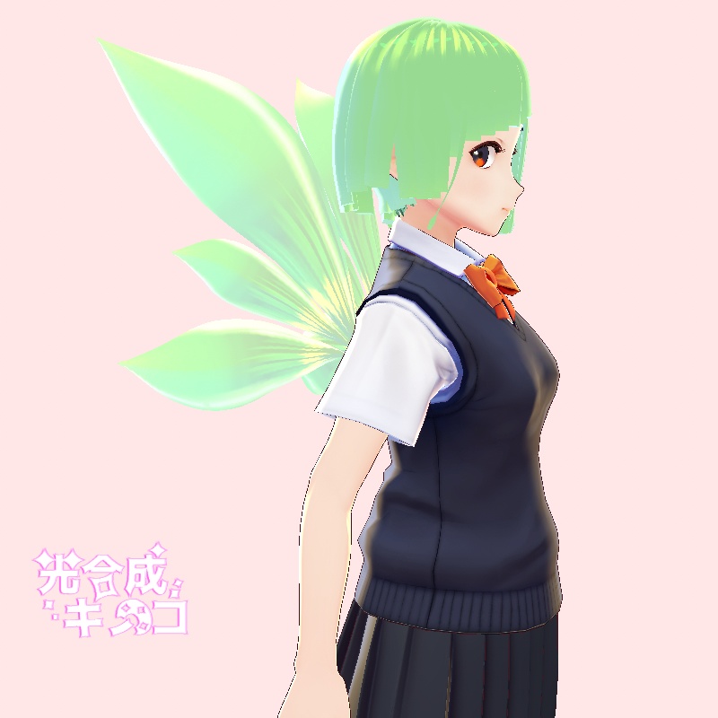 VRoidStudioヘアプリ用モデル 三枚羽