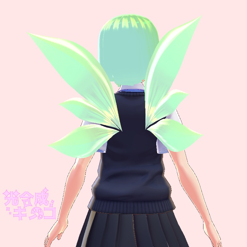 VRoidStudioヘアプリ用モデル 三枚羽