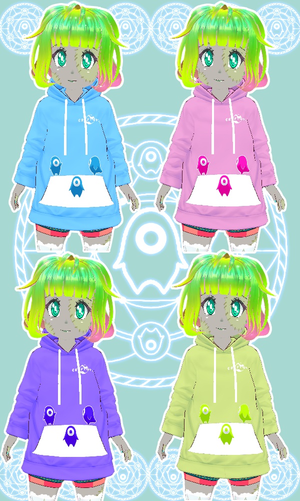 【Vroid】モノなパーカー【洋服】