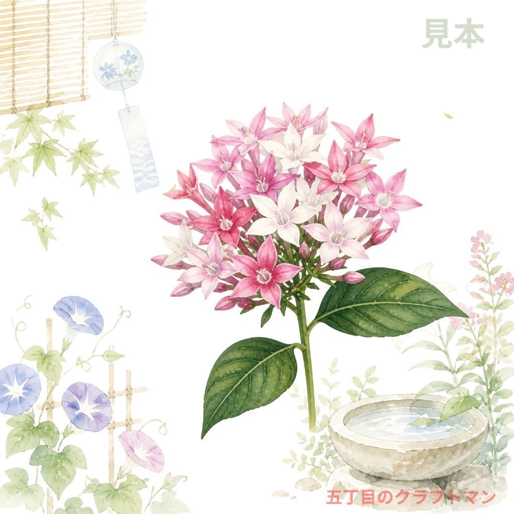 夏の花 水彩デジタルペーパー_Vol.1 10枚セット(JPGファイル)
