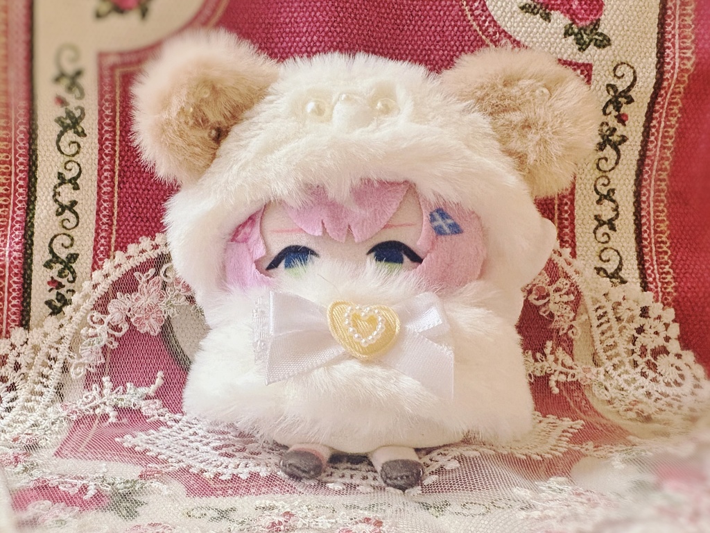 くまさんフードポンチョ（にじぱぺっと・10cm用）