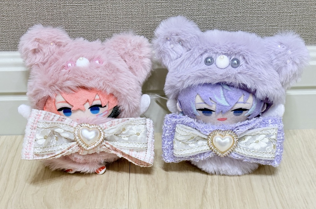 ふわふわくま耳ぽんちょ【11cmぱぺっと用】