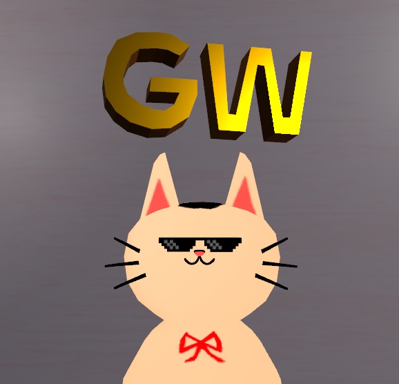 【無料】頭上でぐるぐる回る金ピカGW(持てる！)【VRChat想定】