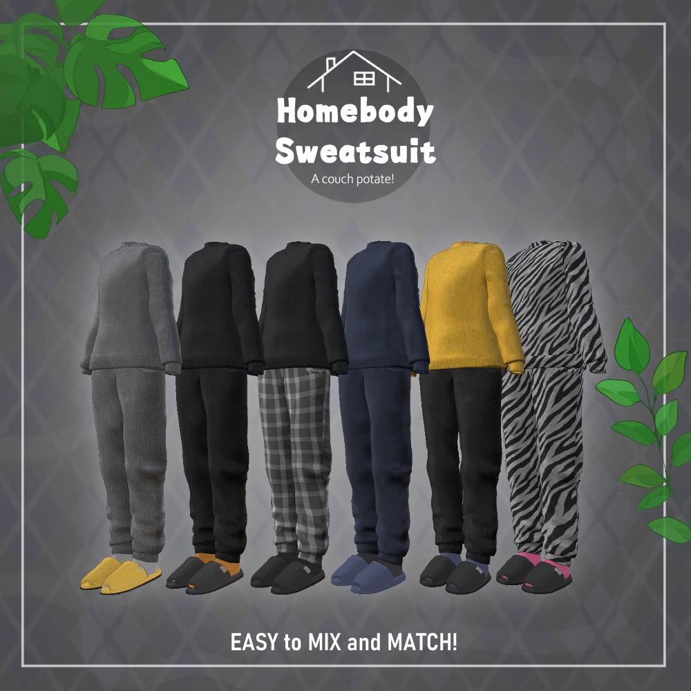 【20Colors】おこもり部屋着 -Homebody Sweatsuit-【Grus・凪夜瑠璃対応】
