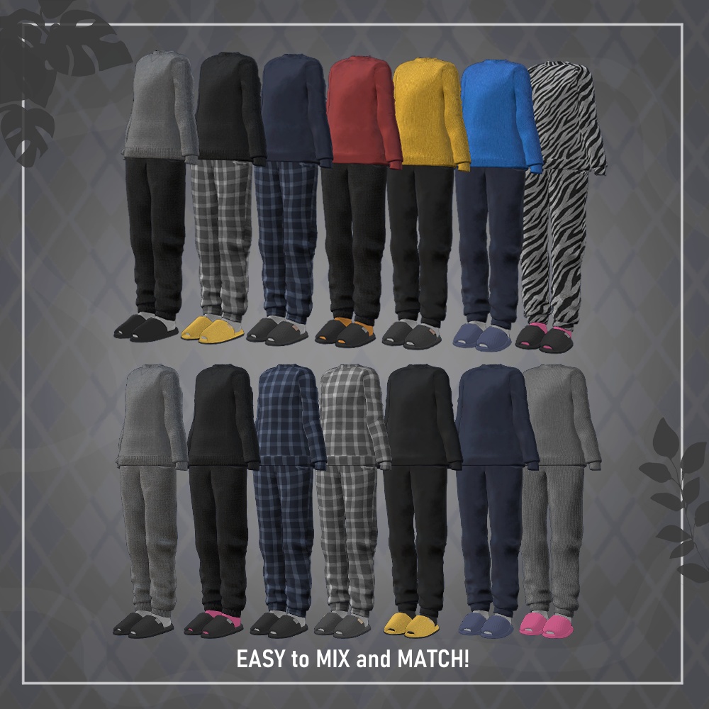 【20Colors】おこもり部屋着 -Homebody Sweatsuit-【Grus・凪夜瑠璃対応】