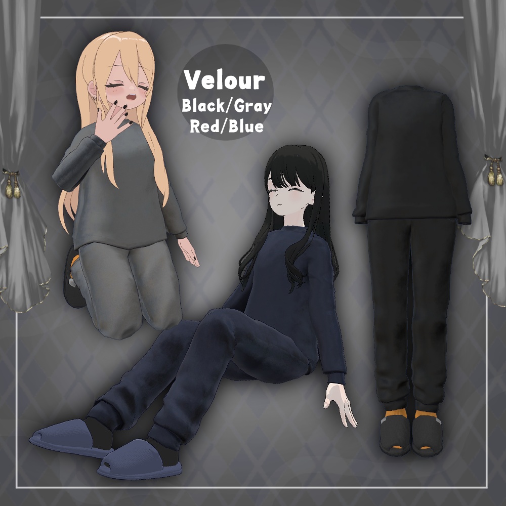 【20Colors】おこもり部屋着 -Homebody Sweatsuit-【Grus・凪夜瑠璃対応】